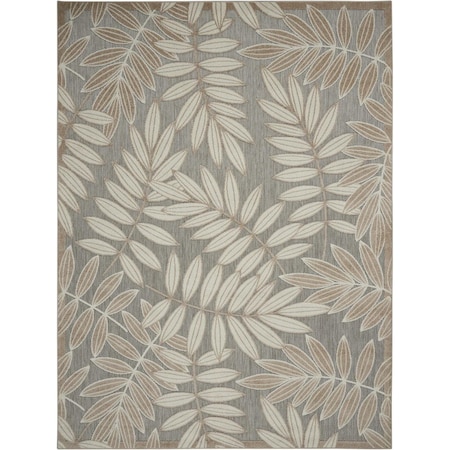 Homeroots 7 x 10 ft. Natural Leaves Indoor & Outdoor Area Rug 384959